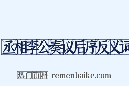丞相李公奏议后序反义词是什么意思的图片